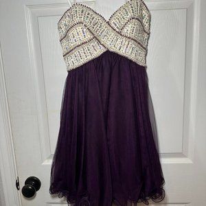 Strapless Mini Beaded Formal Dress